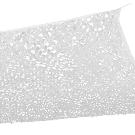 Tenda da sole, rete mimetica bianca rettangolare 5x4m, rete parasole per esterni, rete mimetica