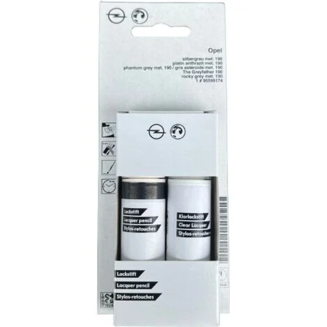 Vernice ritocco originale OPEL 190 (Z190): vernice per auto + trasparente 2x12 ml