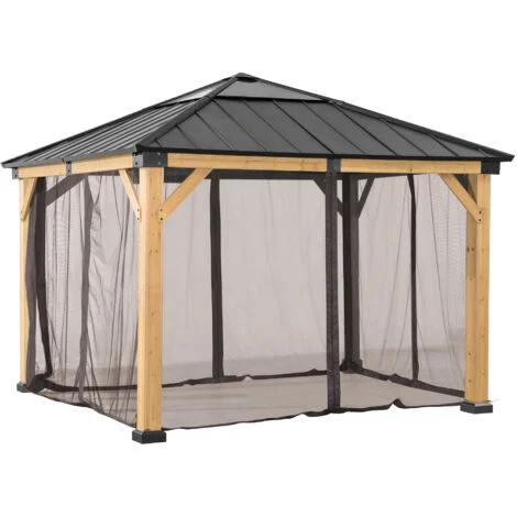 Rete per gazebo in legno cedro 336cm x 394cm