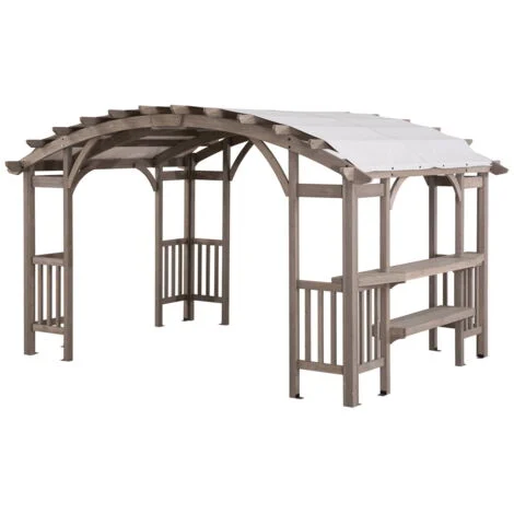 Pergola in legno cedro DAJTI - 305cm x 427cm, grigio