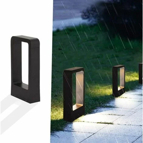 Paletto luminoso presa elettrica LED 7W 3000k IP65 Terrazza Illuminazione esterna Lampada da giardino Nero Design bianco caldo Illuminazione decorativa impermeabile IP65