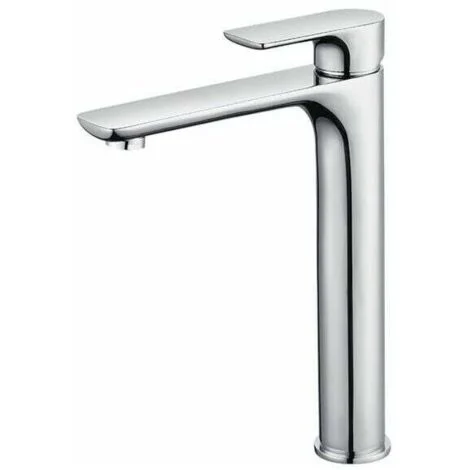 Rubinetto miscelatore per lavabo con beccuccio alto di design, grande rubinetto per bagno cromato con aeratore rimovibile, rubinetto per lavabo in ottone, rubinetto per bagno alto -