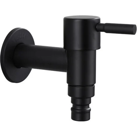 Rubinetto miscelatore retrò KZQ nero/verniciato, rubinetto per lavatrice, rubinetto da giardino, rubinetto da esterno, rubinetto da bagno