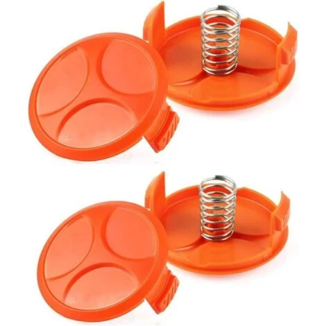 KZQ 4 tappi per rocchetto + 4 molle. Accessori di ricambio compatibili con i decespugliatori Black & Decker AF-100 RC-100-P. Tappo di ricambio per rocchetto compatibile con Black & Decker (confezione