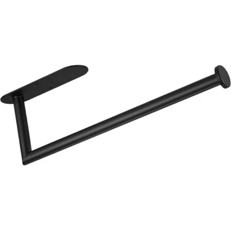 Portarotolo di carta da parete KZQ, portarotolo di carta da parete autoadesivo o forabile da 33 cm, portarotolo di carta da parete in acciaio inossidabile, nero