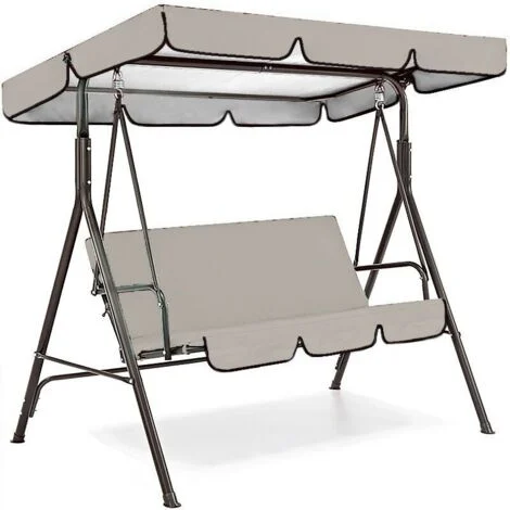 KZQ Copertura universale per altalena con fodera per cuscino, set di coperture per tenda da veranda in tessuto Oxford impermeabile, fodera per cuscino per altalena a 2 o 3 posti, 190 x 132 x 15 cm, gr
