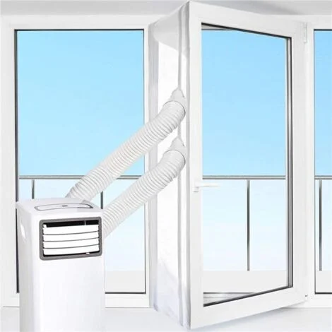 Kit di guarnizioni per condizionatori d'aria mobili KZQ da 300 cm per porte e finestre, per condizionatori d'aria, asciugatrici e deumidificatori, guarnizione per tubo di scarico, con cerniera, facile