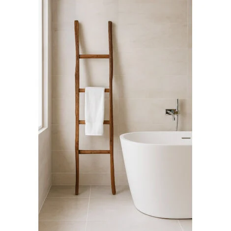 Scala porta asciugamani legno bagno moderno da terra da parete a muro decorativa Scaletta portasciugamani Porta oggetti libreria