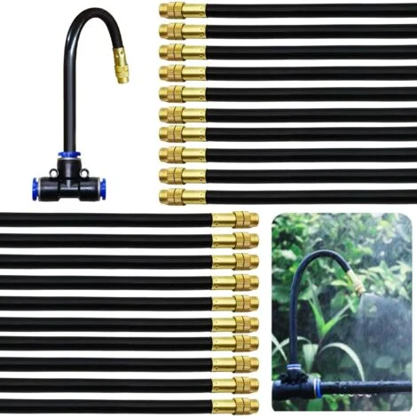 Ugello nebulizzatore, 20 ugelli per irrigazione da 8 mm, ugello atomizzatore regolabile in rame, adatto per l'irrigazione a pioggia del giardino