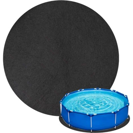 Tappetino per piscina esterna, piastrelle rotonde da 4 m, antiscivolo, pieghevole, assorbente, tappetino per piscina fuori terra, tappetino per vasca idromassaggio, accessorio per piscina spa