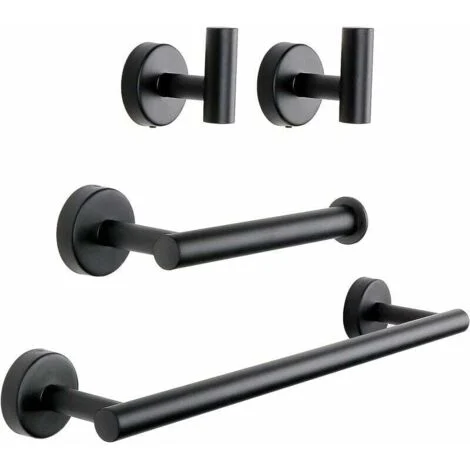 Set di accessori per il bagno da 4 pezzi, bagno nero opaco