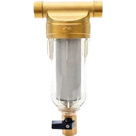 Filtro per sedimentazione dell'acqua, filtro riutilizzabile, prefiltro esterno per sedimenti, prefiltro per acqua per tubi di acqua di pozzo (1/2") Lefou, DEBUNS