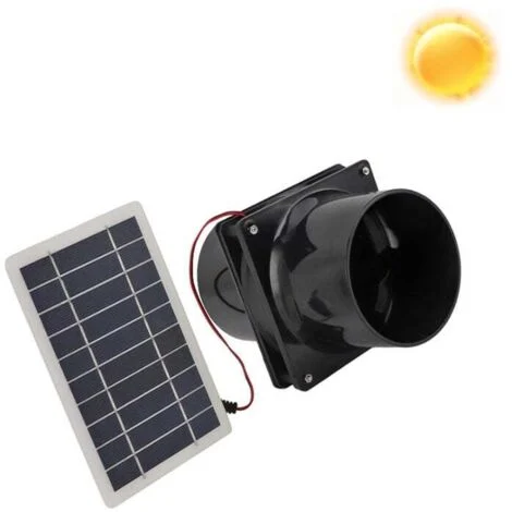 Ventilatore di scarico solare da 10 W, ventilatore di estrazione dell'aria alimentato da pannello solare per cuccia per animali domestici, pollaio, camper, serra, DEBUNS