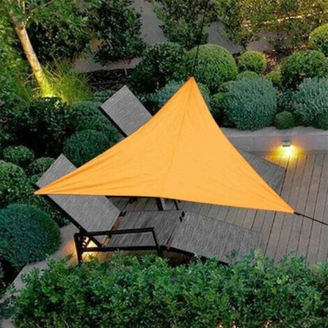 Vela ombreggiante, telo ombreggiante, vela triangolare, tenda da sole in tessuto impermeabile, protezione UV, resistente e traspirante, per giardino, patio, balcone (arancione, 4 x 4 x 4 m) - INHHUB