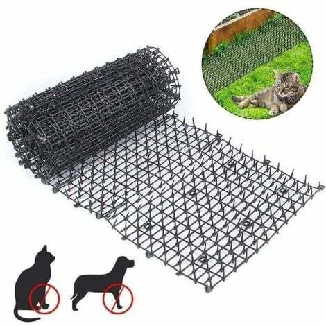 Tappetino anti-gatto con rete spinata da giardino anti-cane gatto animale domestico plastica anti-pugnalata animale domestico nero 20028cm，Fonepro INHHUB