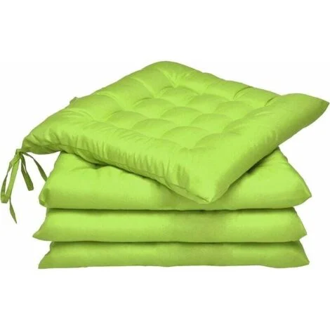 Cuscino per sedia da giardino Lea - Set da 4 - Cuscino da esterno comodo e spesso - Ideale per uso interno ed esterno - 40x40x5 cm - Verde mela