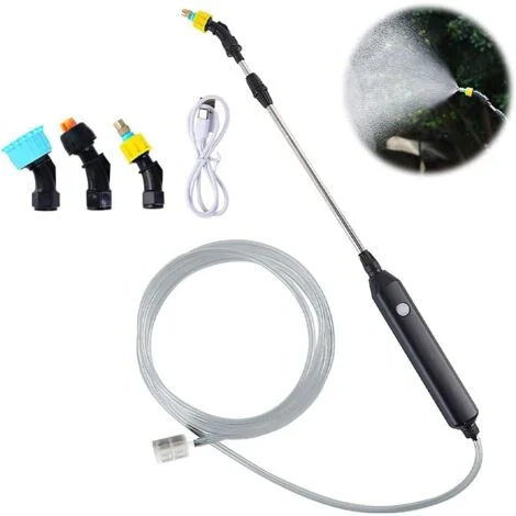 Spruzzatore Elettrico, Nebulizzatore Piante, Spruzzatore elettrico per piante, Irroratore A Batteria, con 3 Beccuccio Regolabile e 5M Tubo, Nebulizzatore A Batteria USB per Casa