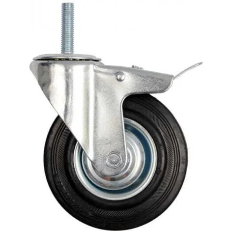 VOLANTE VOREL FRENO IN GOMMA NERA PERNO FILETTATO 160mm