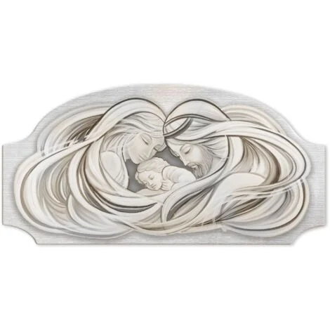 Lupia - Quadro Moderno Capezzale SACRA FAMIGLIA FASHION TABLE , Adatto a Stili Moderni e Classici, Artigianale 100% Made in Italy, Stampa su Pannello in Legno Fibra, 50x100 cm