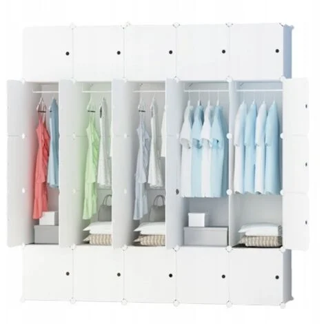 Grande armadio modulare bianco capiente guardaroba 183x183x47 cm