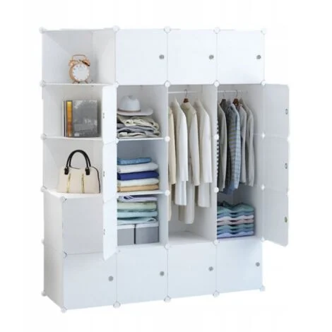 Armadio modulare bianco spaziosa 183x147x47 cm