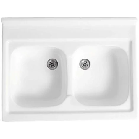 Lavello cucina 60x80 cm, 2 vasche + SIFONE OMAGGIO