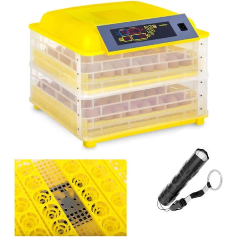 Incubatrice per la schiusa fino a 96 uova + ovoscopio da 120 W