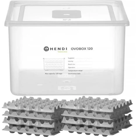 Contenitore per uova 8 vassoi per 120 uova OVOBOX 18 l 355 x 325 x 200 mm