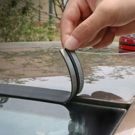 Guarnizione in gomma a forma di T per tettuccio apribile, 14 mm x 16,4 piedi, guarnizione autoadesiva per parabrezza, guarnizione in gomma universale per auto, camion, SUV (14 mm x 16,4 piedi)
