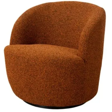 poltrona girevole bellahome "aura" mattone 65x77x69 cm