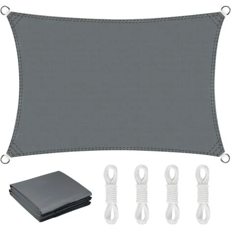 Vela ombreggiante GABRIELLE, vela ombreggiante rettangolare 3x4 m, telo ombreggiante impermeabile che fornisce protezione UV, vele ombreggianti per patio, giardini, balconi e pergolati (grigio)