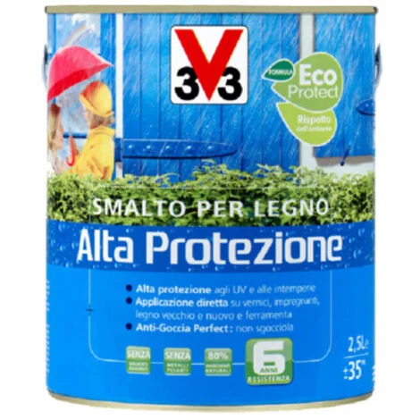 SMALTO LEGNO ALTA PROTEZIONE 2,5LT BIANCO GHIACCIO