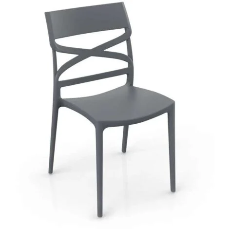Domo Mea Sedia Flow in Polipropilene Grigio - Design e Comfort - 45x54x85 cm