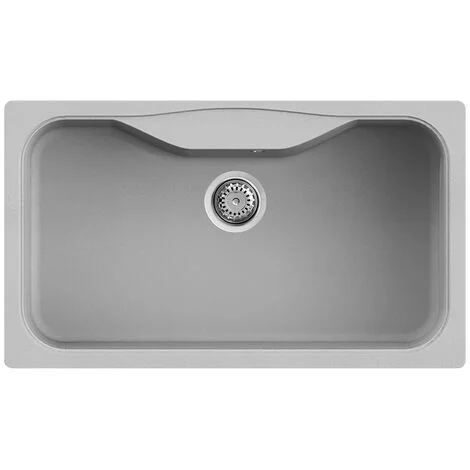 Lavello Elleci Incasso 1 vasca 86x50 Fox 360 Metaltek Grigio Aluminium LMF36079
