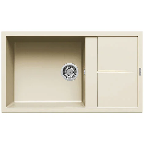 Lavello Elleci Incasso 1 vasca 86x50 Unico 410 Granitek Bianco Antico LGU41062