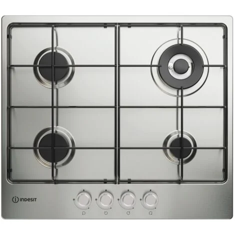 Indesit THP 642 W/IX/I 1 piano gas inox 60cm 4 fuochi bruciatore doppia corona griglie smaltate. Colore del prodotto: Acciaio inox, Posizionamento dell'apparecchio: D... - 869991698760 - THP642W/IX/I1