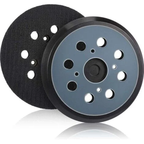 Confezione da 2 cuscinetti per levigatrice orbitale da 125 mm, cuscinetto abrasivo con gancio e anello a 8 fori, ricambio blu