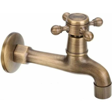 Rubinetto per acqua fredda a parete vintage per lavandino del bagno, rubinetti in ottone per vasca da bagno, per piscina per spazzoloni da giardino
