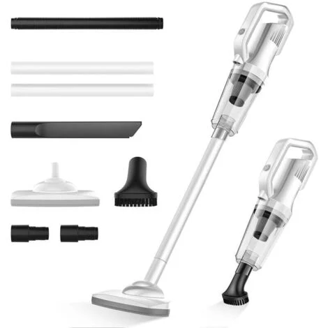 Aspirapolvere portatile senza fili, 12000 Pa, senza sacco, con luce anteriore a LED, batteria da 6000 mAh, carica di 30 minuti, autonomia 4-5 ore, per pavimenti duri domestici, moquette, animali domes