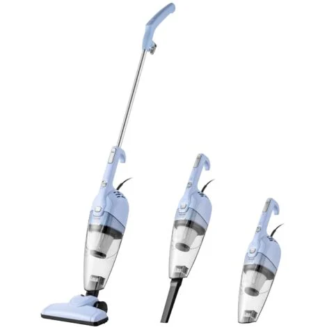 Comfee CCS2160BG - Scopa elettrica con filo 3 in 1, serbatoio 0,5 L, potenza 600 W, filtraggio HEPA ciclonico, rumorosita' 68 dB, funzione handheld, spazzola rotante, colore Bianco-azzurro