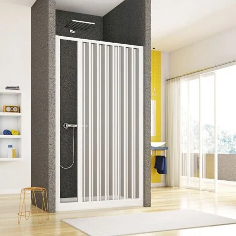 Box doccia nicchia 130cm con anta ad apertura laterale a soffietto in PVC Teti
