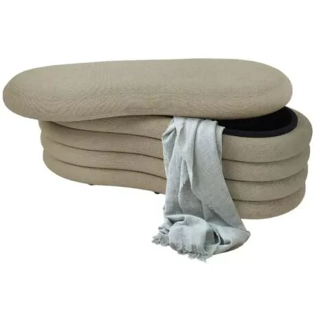 panca contenitore bellahome "goccia" beige 106x43x42 cm