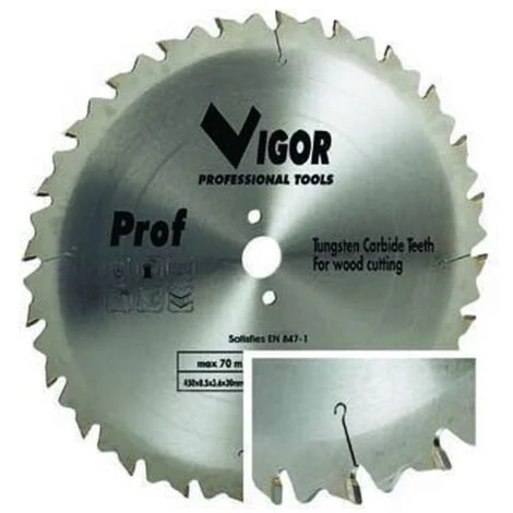 Vigor Lame Circolari Legno 44 Denti Widia F30 Mm.550