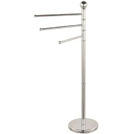 Vigor Portasciugamani Inox 3 Bracci Mobili H. 90cm
