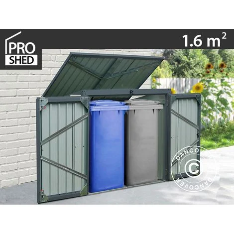 Copri bidoni spazzatura esterno doppio 1,58x1,01x1,34m, 1,6m², Antracite - Dancover