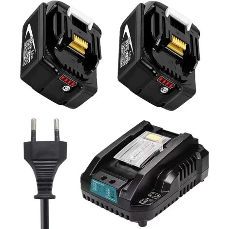 Batteria, 2 batterie di ricambio, Mini caricatore BL1850 18V 5.5Ah, compatibile con Makita Tools, Radio sul posto DMR108 DMR110 DMR107 DMR112 DMR104 DMR106 con radio 18V