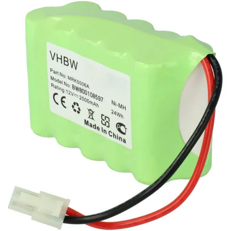 vhbw NiMH Batteria 2000mAh (12V) compatibile con Robomow Segnalatore Perim Switch MRK5002, Switch MRK5002C sostituisce MRK5006A.