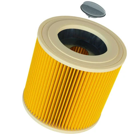 vhbw 1x filtro a pieghe piatte compatibile con Kärcher MV 3 Premium Fireplace aspirapolvere - giallo