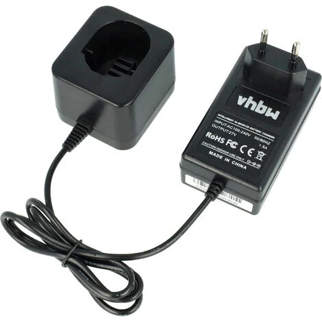 vhbw 220V Caricatore/Alimentatore + Cavo compatibile con Batteria Black & Decker A9252, A9266, A9275, PS130, PS130A