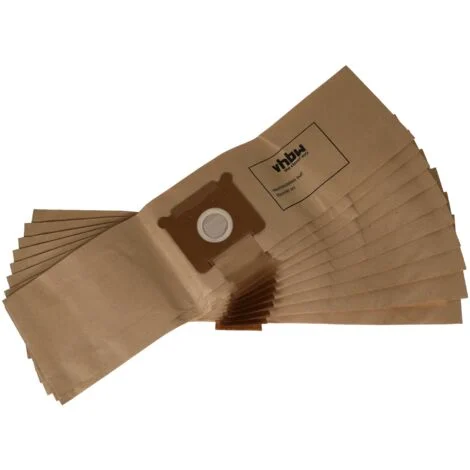 vhbw 10x sacchetto dell'aspirapolvere compatibile con Tennant 3400, 3410, 802224, 802225, 1067460, V5 aspirapolvere - in carta, 26cm x 20cm
